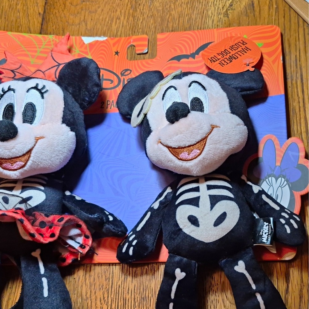Disney Mickey Mouse Halloween Plush Skeleton Costume Toy w/ Tags crinkly squeaky